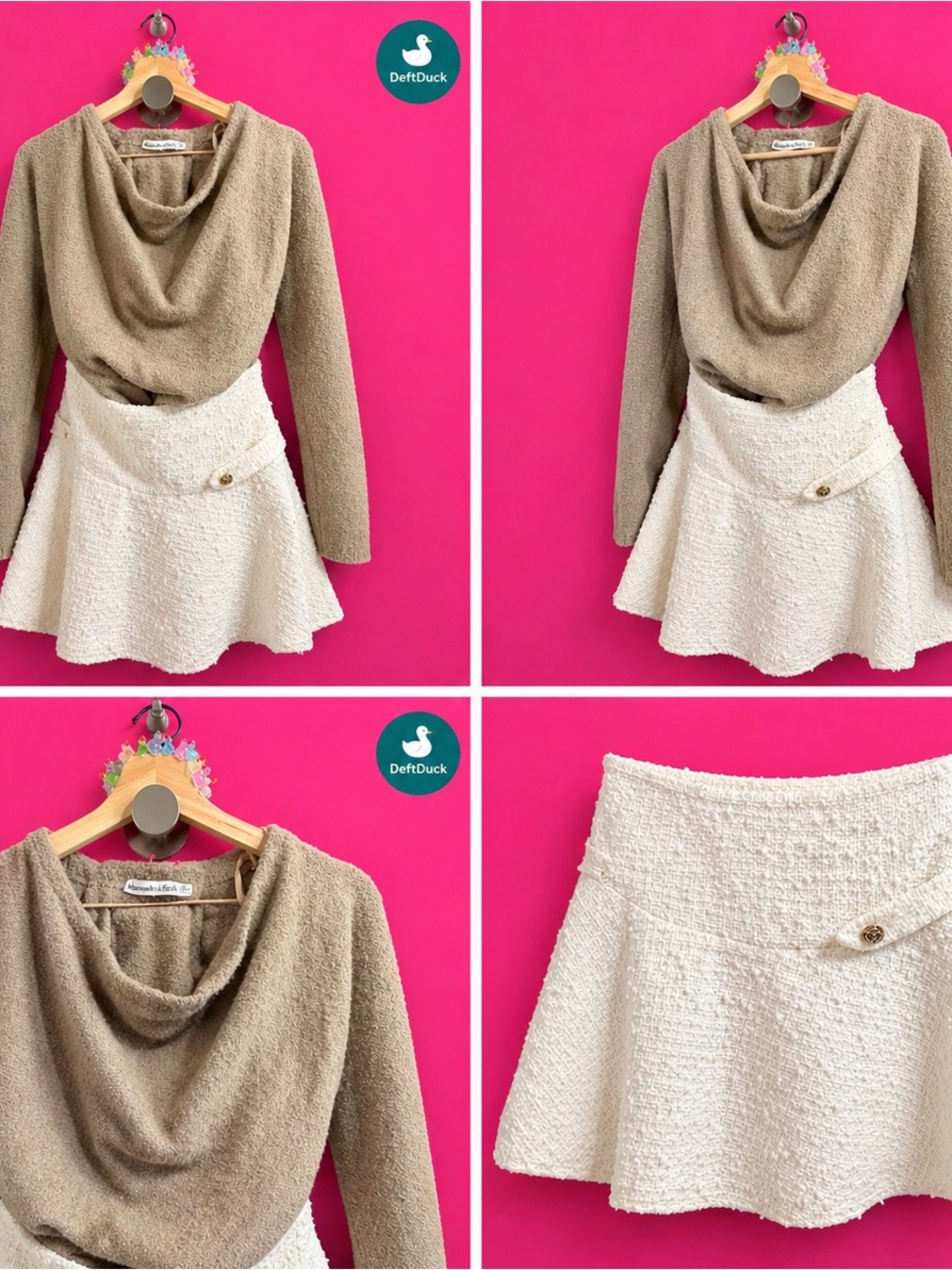 Taupe Cowl Neck Sweater by